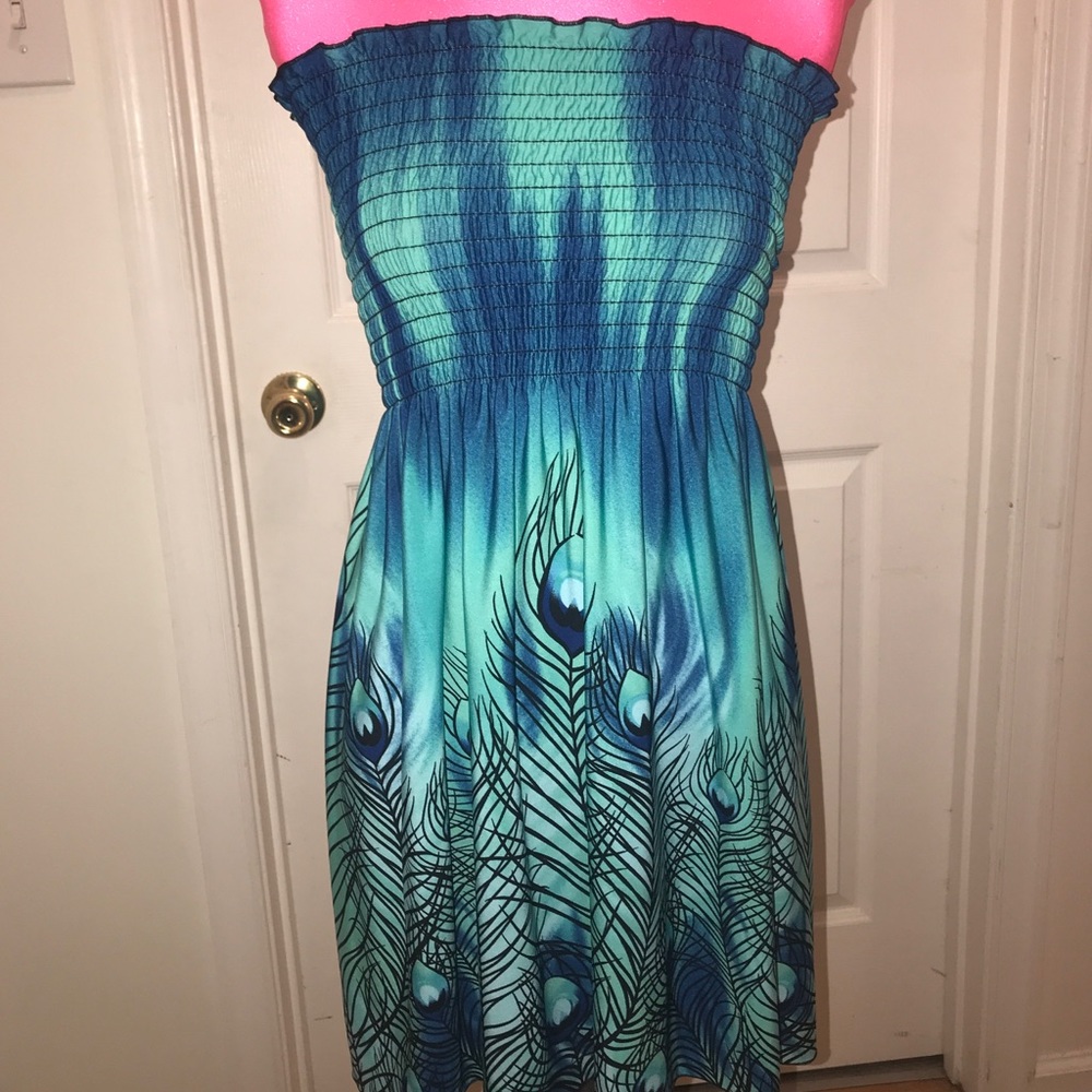 Beautiful blue peacock dress - Picture 1 of 2